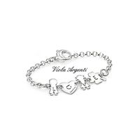 Bracciale LOVE su catena rol&ograve; in argento 925&deg;&deg;&deg;