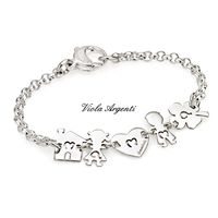 MAMMA bracelet ipiccolini on silver 925&deg;&deg;&deg; belcher chain 