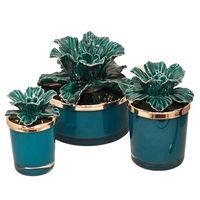 Green anemone porcelain candle - 5