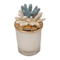 Two-tone coral white candle