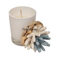 Two-tone coral white candle - 4