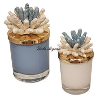 Two-tone coral white candle - 3