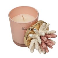 Pink-white two-tone coral candle