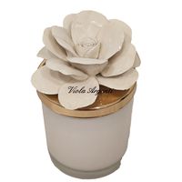 Rose of May candle white porcelain