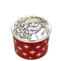 Candela Profumata in Vasetto Rosso Stellato con Coperchio decoro Babbo Natale 