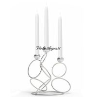 Three-flame candlestick with circles