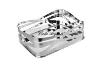 Rectangular basket in silver with grill