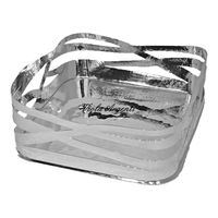 Square basket in silver with grill