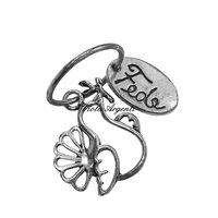 Miniatura colomba con fede in argento