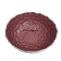 Ciotola decorativa vetro rosa cipria