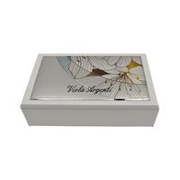 Cofanetto bianco con immagine fiore stilizzato
