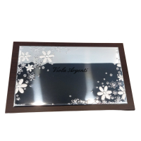 Scatola in legno con lastra in miro silver 999