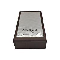 Cofanetto legno argento martellato - 3