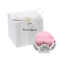 Pink sphere candle holder