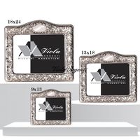 Horizontal floral silver frame