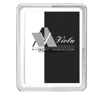 Cornice in argento 999 bordo a righe diagonali
