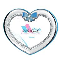Cornice portafoto a cuore e fiocco azzurro