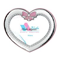 Cornice portafoto a cuore con fiocco rosa