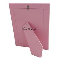 Portafoto con fiocco e cuoricini rosa