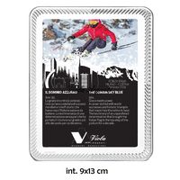 Cornice in argento 999 bordo a righe diagonali - 3