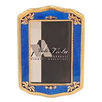 Cornicetta sagomata argento e smalto blu