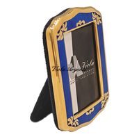 Cornicetta sagomata argento e smalto blu