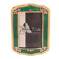 Cornicetta sagomata argento e smalto verde