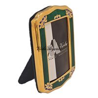 Cornicetta sagomata argento e smalto verde