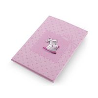 Baby girl birth diary with rocking horse