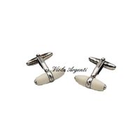 Oval mammoth silver cufflinks