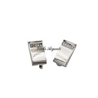Rectangular silver cufflinks with Swarovski