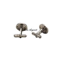 Round silver cufflinks