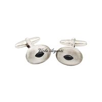 Satin 925 silver cufflinks oval