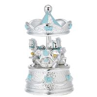 Blue carousel with rocking horses