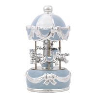 Blue carousel with lights