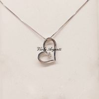 Collana con cuore oro bianco e diamanti