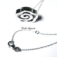 Collana con fiore stilizzato in oro bianco 18kt - 3