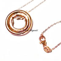 Collana con ciondolo gatto in oro rosa 18kt - 3