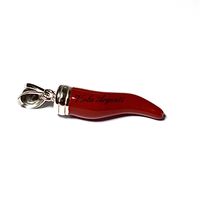 Red croissant in 750 white gold