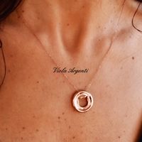 Collana con ciondolo gatto in oro rosa 18kt - 4