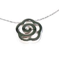 Collana con fiore stilizzato in oro bianco 18kt
