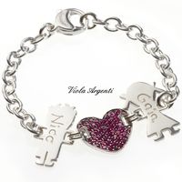 Ciondolo Cuore con pav&egrave; di cristalli