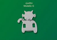 Ciondolo Gatto con pav&egrave; di cristalli