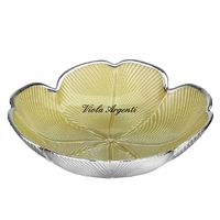 Pearly gold four-leaf clover plate