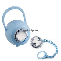 Blue pacifier holder with pliers