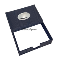 Porta blocco note blu con dettaglio argentato