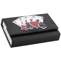 Custodia in Ecopelle per Carte da Gioco &ndash; Astuccio 2 mazzi nero