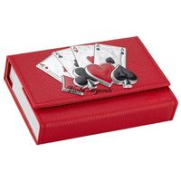 Custodia in Ecopelle per Carte da Gioco &ndash; Astuccio 2 mazzi rosso