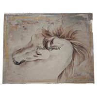 Quadro argentato con Cavallo