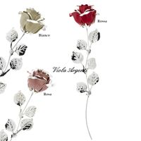 Rosa bocciolo smalto e argento vari colori